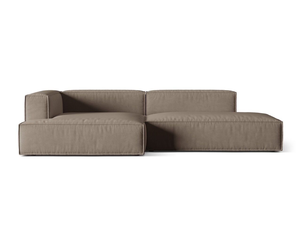 Coltar modular stanga 4 locuri, Nuria-88, Micadoni Home, 312x147x72 cm, catifea, gri beton Colțare